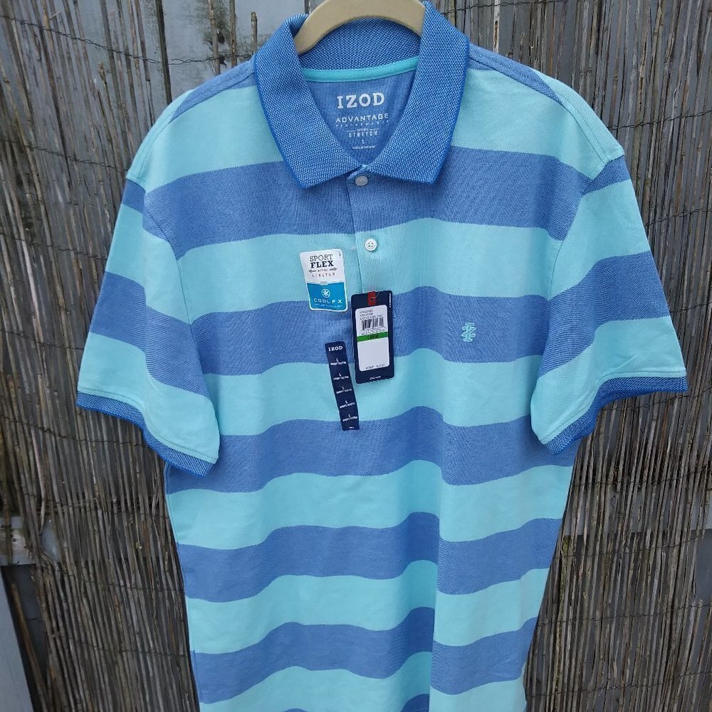 IZOD Short Sleeve Men's Striped Polo - L - NWT